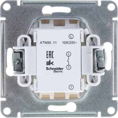 Выключатель с/у 1-кл 10А, IP20, Schneider Electric ATLASDESIGN [ATN000211] бежевый [20]