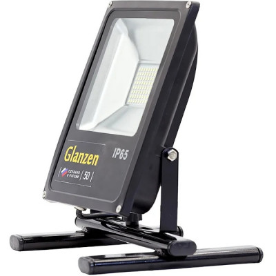 Прожектор LED  50W, 6000-6500К, IP65, SMD, 4200Лм, переносной, на стойке, GLANZEN [FAD-0016-50]