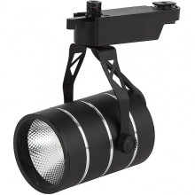 Светильник трековый 1ф LED 10W, 4000K, 700Лм, d72x180, 1xCOB 24°, ЭРА [TR3 - 10 BK] черный