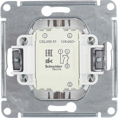 Выключатель с/у 2-кл 10А, IP20, Schneider Electric Glossa [GSL001251] платина