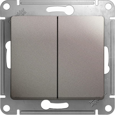 Выключатель с/у 2-кл 10А, IP20, Schneider Electric Glossa [GSL001251] платина