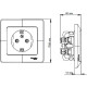 Розетка с/у 2P+E 16A, IP20, в сборе, Schneider Electric Glossa [GSL001242] платина