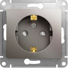 Розетка с/у 2P+E 16A, IP20, со шторками, Schneider Electric Glossa [GSL001245] платина