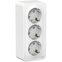 Розетка о/у 3x2P+E 16А, со шторками, изол.пл., Schneider Electric Blanca [BLNRA011311] белый [5]