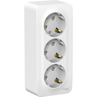 Розетка о/у 3x2P+E 16А, со шторками, изол.пл., Schneider Electric Blanca [BLNRA011311] белый [5]