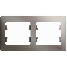 Рамка 2п, IP20, горизонтальная, Schneider Electric Glossa [GSL001202] платина