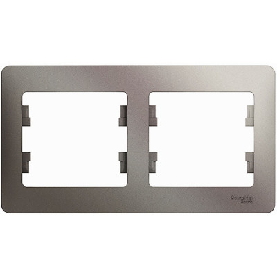 Рамка 2п, IP20, горизонтальная, Schneider Electric Glossa [GSL001202] платина