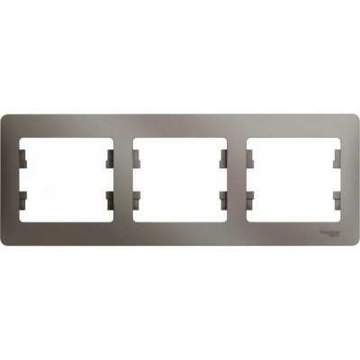 Рамка 3п, IP20, горизонтальная, Schneider Electric Glossa [GSL001203] платина