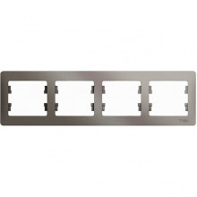 Рамка 4п, IP20, горизонтальная, Schneider Electric Glossa [GSL001204] платина