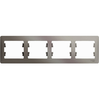 Рамка 4п, IP20, горизонтальная, Schneider Electric Glossa [GSL001204] платина