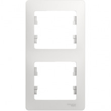 Рамка 2п, IP20, вертикальная, Schneider Electric Glossa [GSL000106] белый
