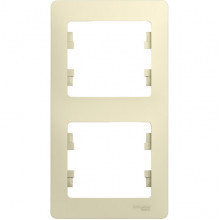 Рамка 2п, IP20, вертикальная, Schneider Electric Glossa [GSL000206] бежевый