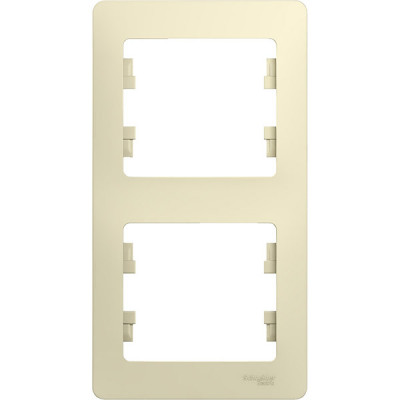 Рамка 2п, IP20, вертикальная, Schneider Electric Glossa [GSL000206] бежевый