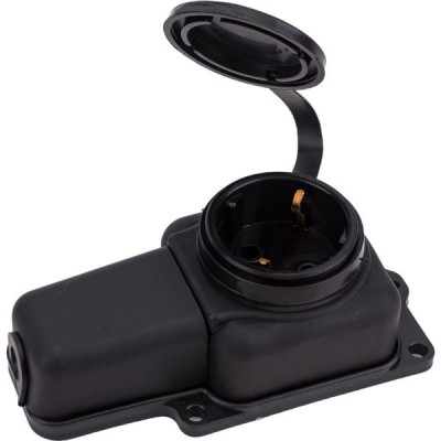 Колодка каучуковая 1 розетка 16А/3,5кВт с защ. крышкой IP44 [РП 16-131] черная