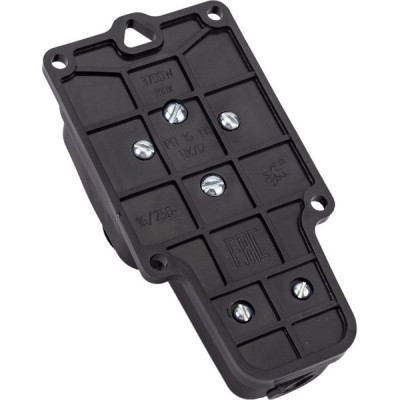 Колодка каучуковая 1 розетка 16А/3,5кВт с защ. крышкой IP44 [РП 16-131] черная