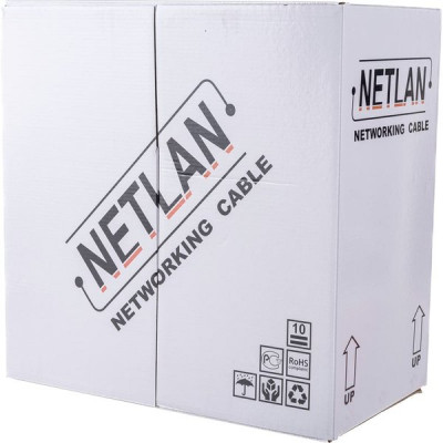 Кабель UTP 5e 4 пары медь 0,47мм 24AWG, уличный, черный, NETLAN [305м]