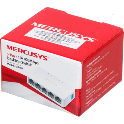 Коммутатор Mercusys MS105, 5 портов Ethernet 100 Мбит/с