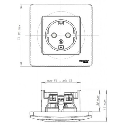Розетка с/у 2P+Е 16А, Schneider Electric Blanca [BLNRS001011] белый