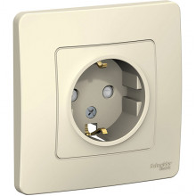 Розетка с/у 2P+Е 16А, cо шторками, Schneider Electric Blanca [BLNRS001112] молочный