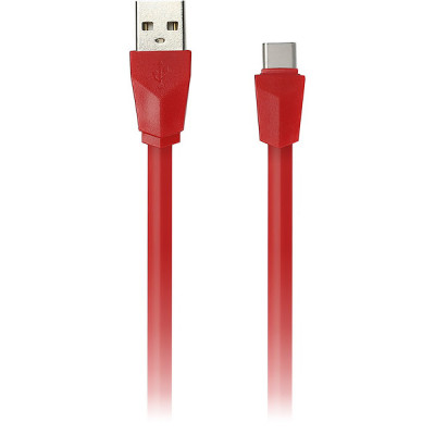 Кабель USB - Type-C, 1.0м, SmartBuy [iK-3112r red] плоский, красный
