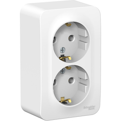 Розетка о/у 2x2P+E 16А, изол.пл., Schneider Electric Blanca [BLNRA010211] белый [8/48]
