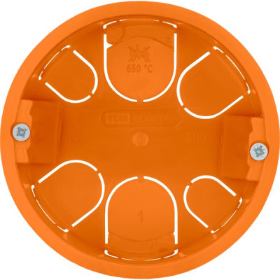 Коробка распаячная с/у d80*40мм, пл.лапки с крышкой, IP20, TDM [SQ1403-1025] красный