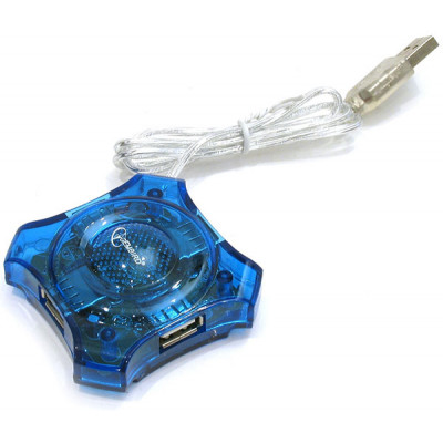 Концентратор USB 2.0 GEMBIRD UHB-C224, 4 порта, прозрачный корпус
