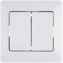 Выключатель с/у 2-кл 10А, IP20, в сборе, Schneider Electric Glossa [GSL000152][15] белый