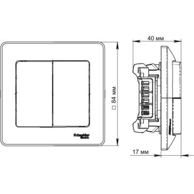 Выключатель с/у 2-кл 10А, IP20, в сборе, Schneider Electric Glossa [GSL000152][15] белый