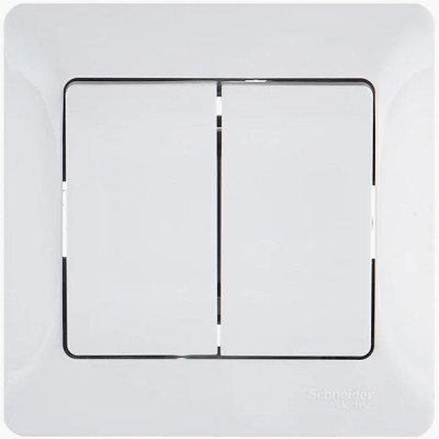 Выключатель с/у 2-кл 10А, IP20, в сборе, Schneider Electric Glossa [GSL000152][15] белый