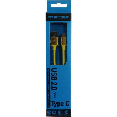 Кабель USB - Type-C, 1.0м, 2А QC3.0, Jet.A [JA-DC34 1m Yellow] TPE, желтый