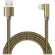 Кабель USB - Lightning, 1.0м, Jet.A [JA-DC45], в оплетке, угловой, QC3.0, 2А, золо