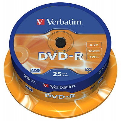 Диск DVD-R 4.7Gb 16x Verbatim #43522 [cake25/200]