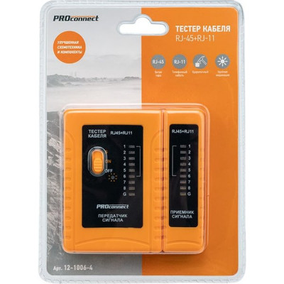 Тестер кабеля PROconnect RJ-45+RJ-11 468 [12-1006-4]