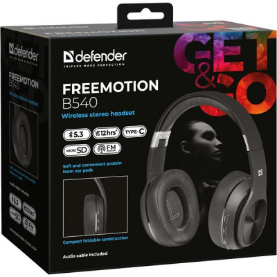 Гарнитура Defender B540 FreeMotion, черный, Bluetooth [63540]