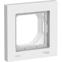 Рамка 1п, IP44, Schneider Electric ATLASDESIGN AQUA [ATN440101] белый, НЕСОВМЕСТИМО С IP20!