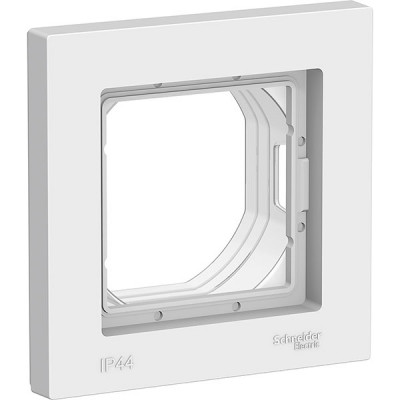 Рамка 1п, IP44, Schneider Electric ATLASDESIGN AQUA [ATN440101] белый, НЕСОВМЕСТИМО С IP20!