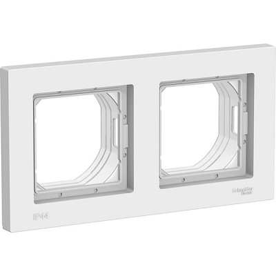 Рамка 2п, IP44, Schneider Electric ATLASDESIGN AQUA [ATN440102] белый, НЕСОВМЕСТИМО С IP20!