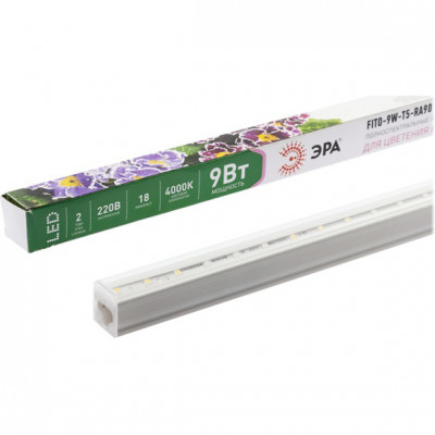 Светильник LED ФИТО  9W, 4000К, 720*240*165, IP20, 18 мкмоль/с, ЭРА [FITO-9W-T5-Ra90]