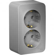 Розетка о/у 2x2P+E 16А, изол.пл., Schneider Electric Blanca [BLNRA010213] алюминий 