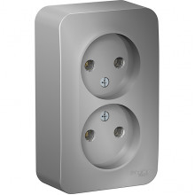 Розетка о/у 2x2P 16А, изол.пл, Schneider Electric Blanca [BLNRA000213] алюминий