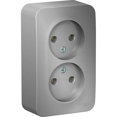 Розетка о/у 2x2P 16А, изол.пл, Schneider Electric Blanca [BLNRA000213] алюминий