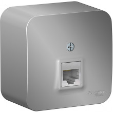 Розетка о/у компьютерная 1xRJ45 5e, изол.пл., Schneider Electric Blanca [BLNIA045003] алюминий