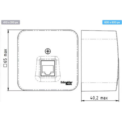 Розетка о/у компьютерная 1xRJ45 5e, изол.пл., Schneider Electric Blanca [BLNIA045003] алюминий