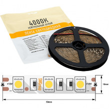 Лента LED 12В IP20 SMD5050  60/м, б/ней, 14.4Вт/м, 722Лм/м, 5м/ц.1м, 3М скотч, SWG [007267]