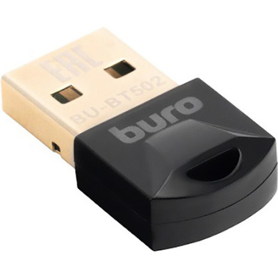 Адаптер USB Bluetooth BURO BU-BT502, до 20 метров, ver 5.0+EDR class 1.5 черный