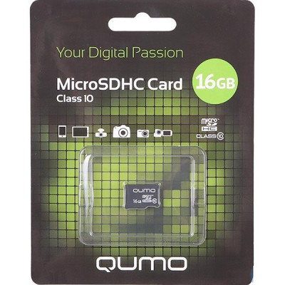 Карта памяти Micro SDHC 16Gb QUMO Class 10 без адаптера [QM16GMICSDHC10NA]