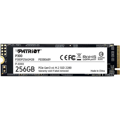 Накопитель SSD M.2 256Gb Patriot P300, R1700/W1100, PCI-E 3.0 x4 [P300P256GM28]