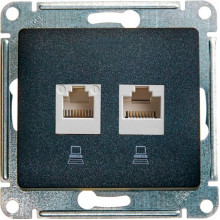 Розетка с/у компьютерная 2xRJ45, IP20, Schneider Electric Glossa [GSL000785KK] антрацит