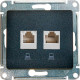 Розетка с/у компьютерная 2xRJ45, IP20, Schneider Electric Glossa [GSL000785KK] антрацит